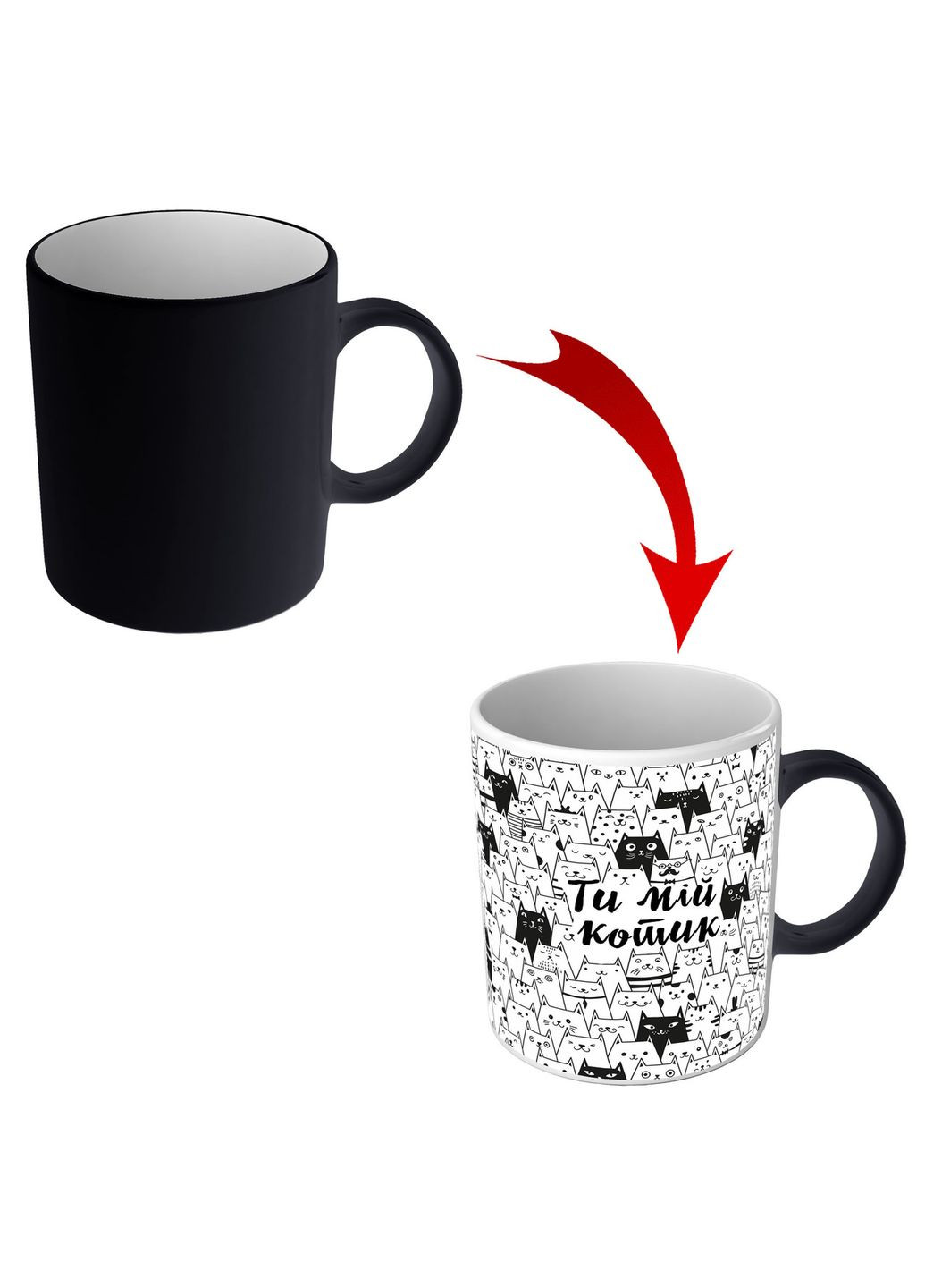 Чашка хамелеон для коханого - Ти мій котик з котиками No Brand (302523010)