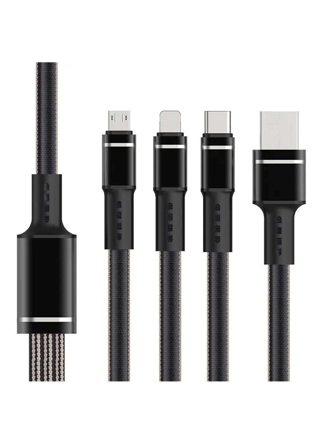 Кабель універсальний для заряджання 3 в 1, швидка зарядка, передача даних microUSB, Type-C, Lightning YXF35670 No Brand (304971278)