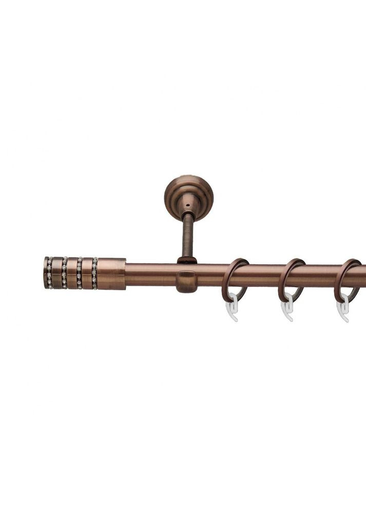 Карниз Барамелла металлический однорядный открытый гладкая труба Медь 19 мм 300 см (00-00011794) ORVIT (300282276)