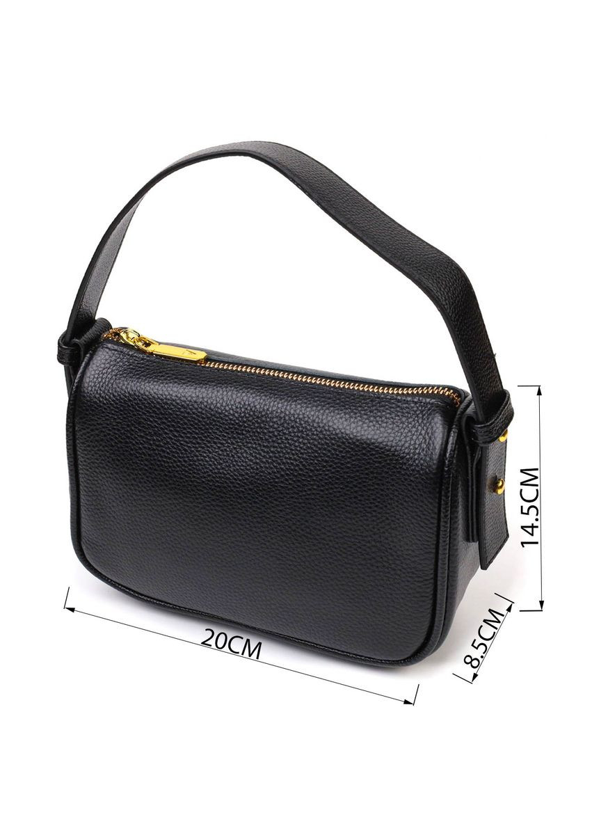 Сучасна сумка на плече крос-боді з натуральної шкіри 22127 Чорна Vintage (298569267)