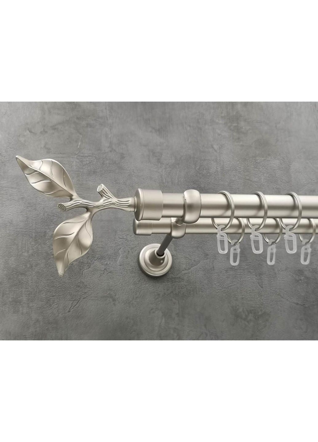 Карниз Лист рози гладкая штанга двойной открытый 25/19 мм 400 см Сатин Quadrum (352778130)