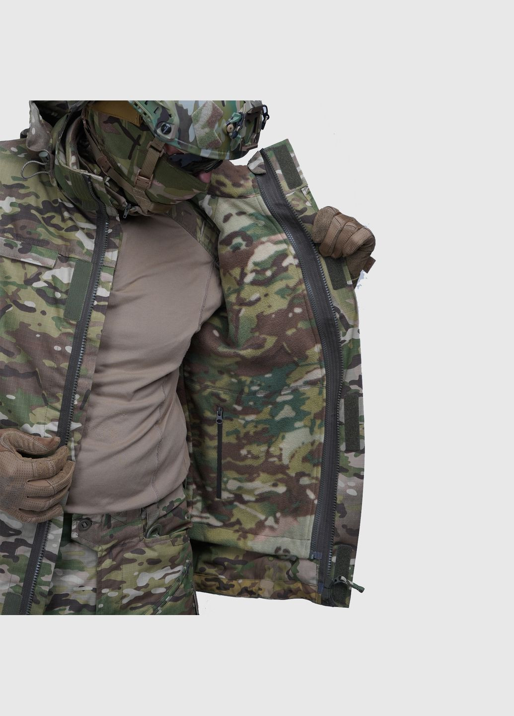Тактична демісезонна куртка пара з флісом Multicam Original Ripstop | UATAC (316086417)