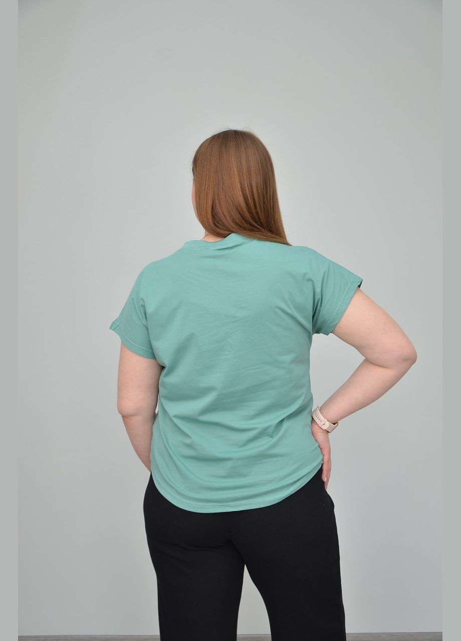 Бірюзова всесезон жіноча повсякденна футболка, різні кольори (2xl,, 4xl, 5xl) No Brand
