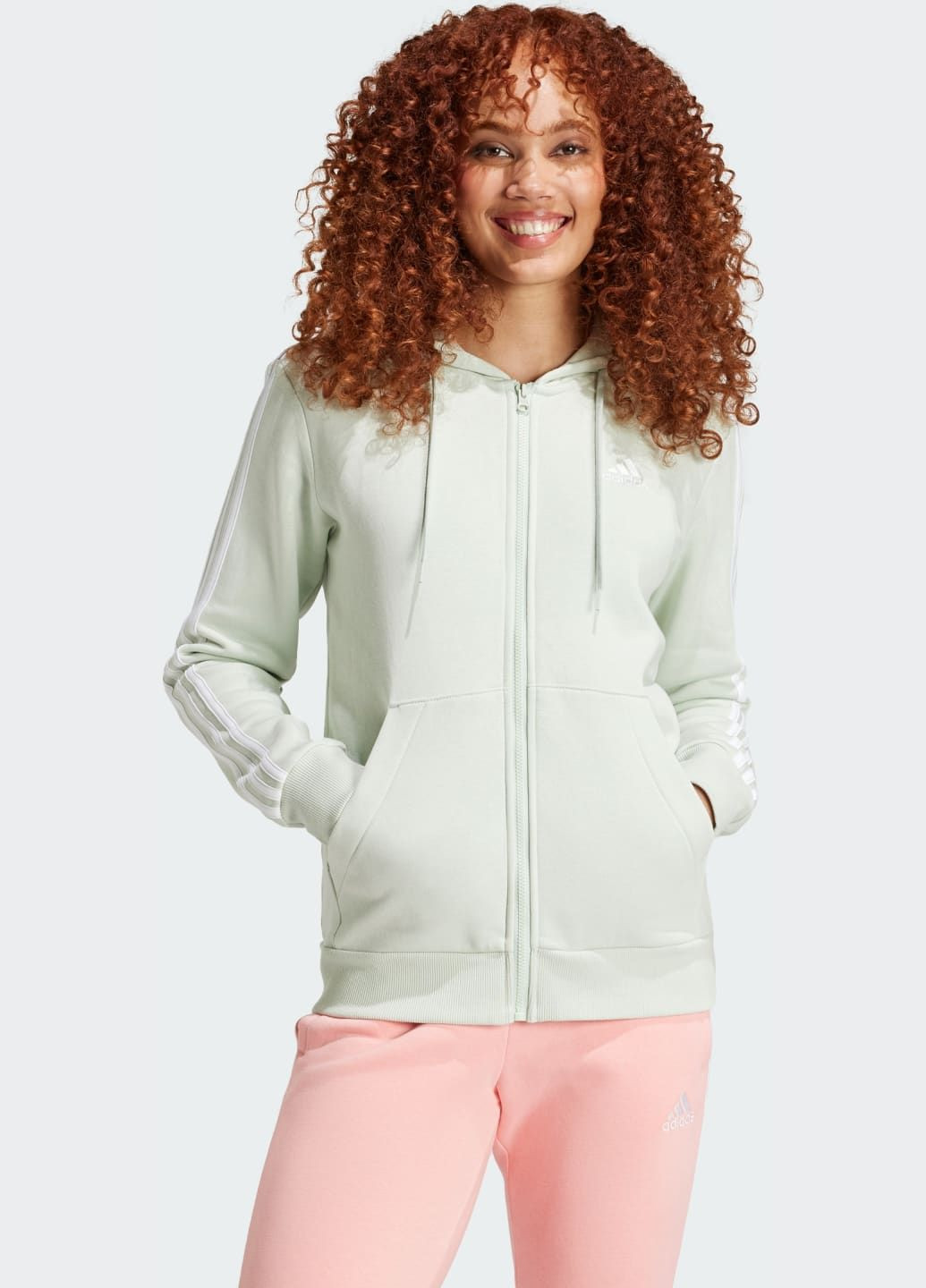 Худи Essentials 3-Stripes Full-Zip Fleece adidas (330010921)