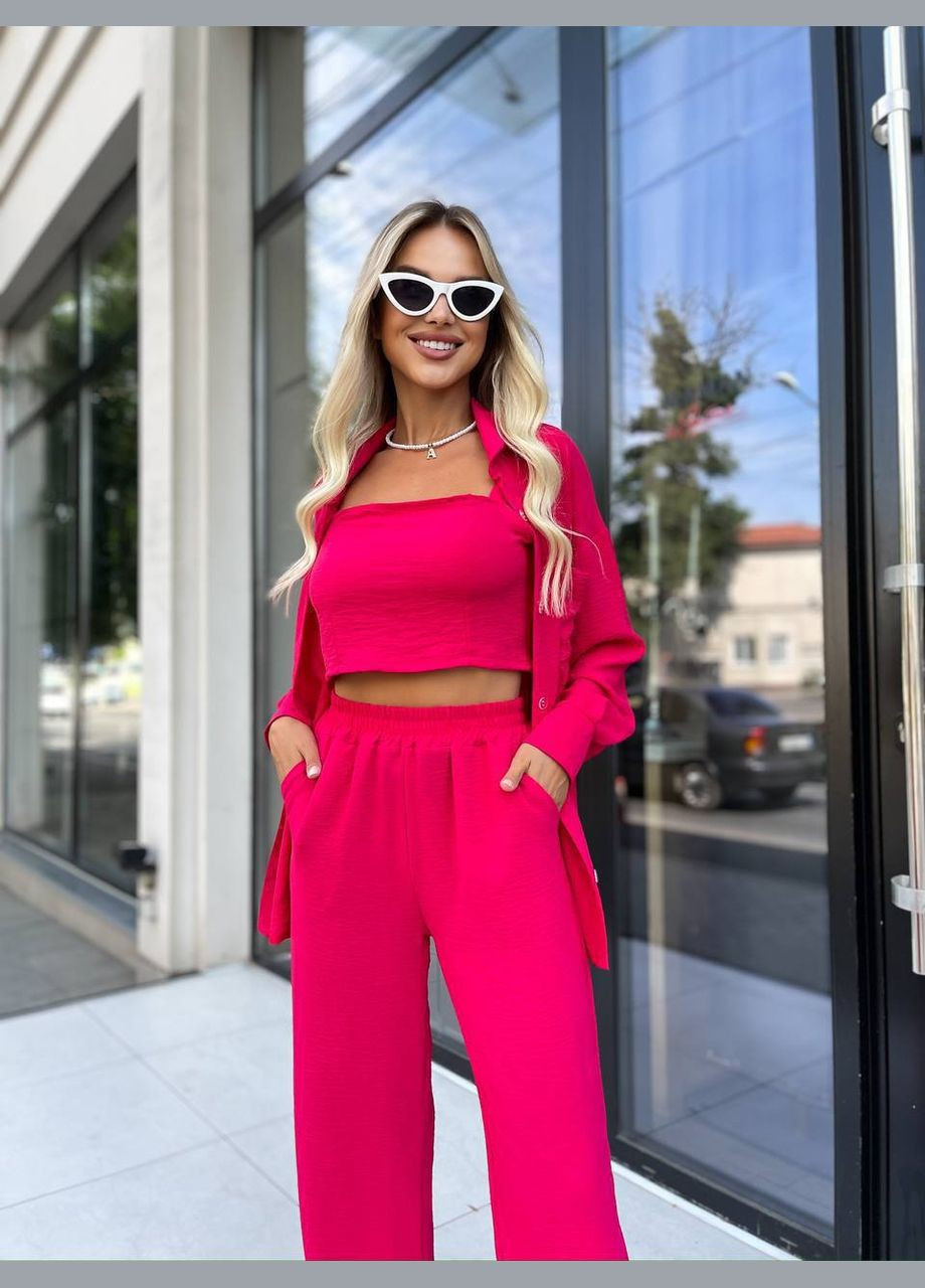 Женский летний костюм 4 в 1: рубашка, топ, брюки, шорты. MonCher (333655265)