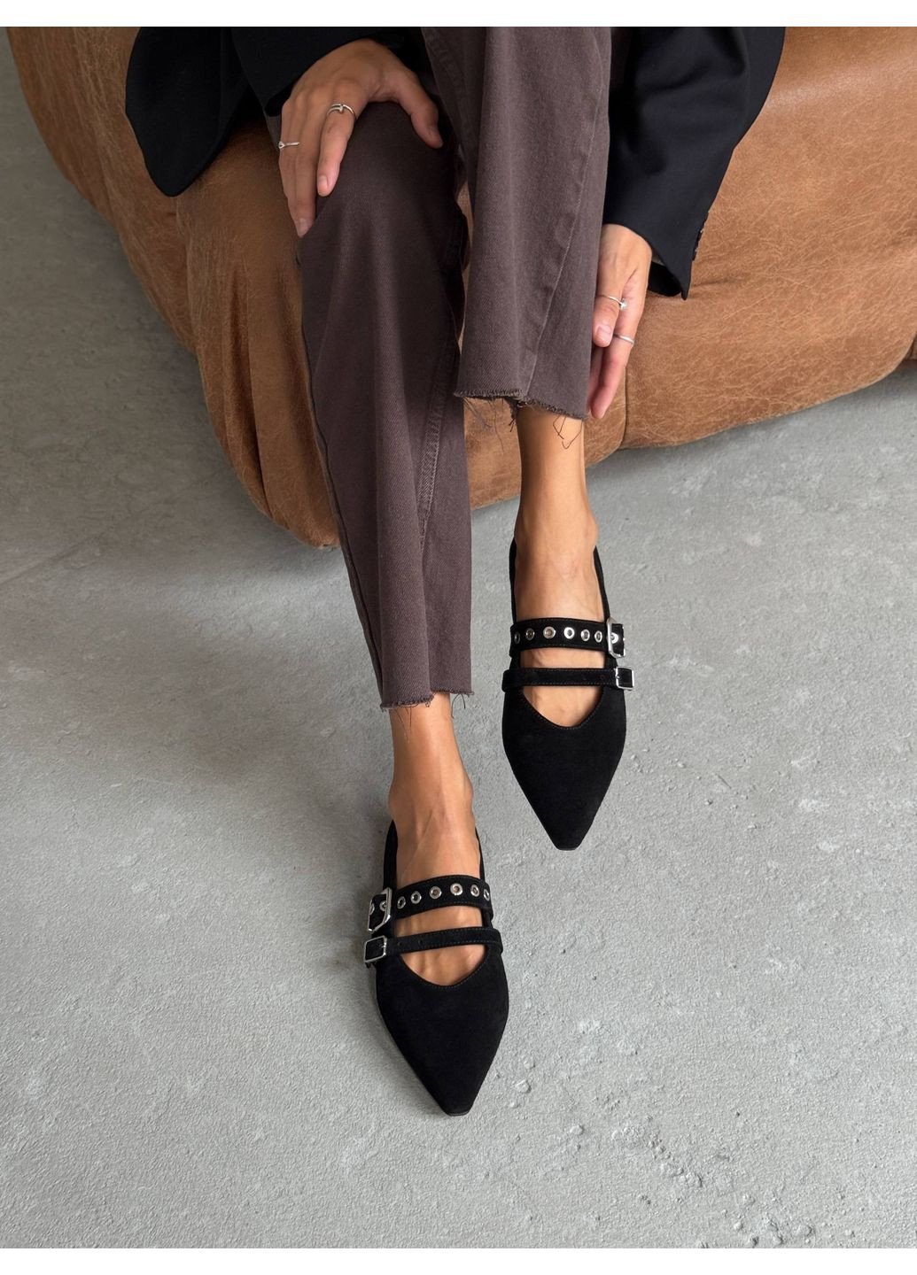 Женские стильные балетки nikart | чёрные (361096476)