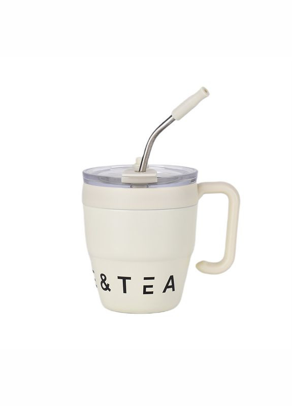 Термочашка Coffee&Tea 480 мл с трубочкой и двойным открыванием, Yiwu (324070997)