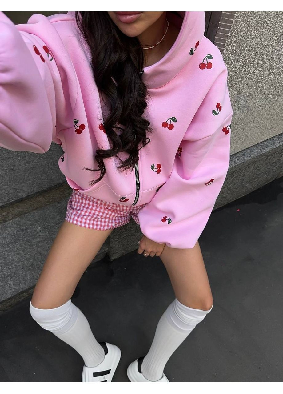 Стильна жіноча худі оверсайз на зіп-блискавці з капюшоном Україна (361205428)