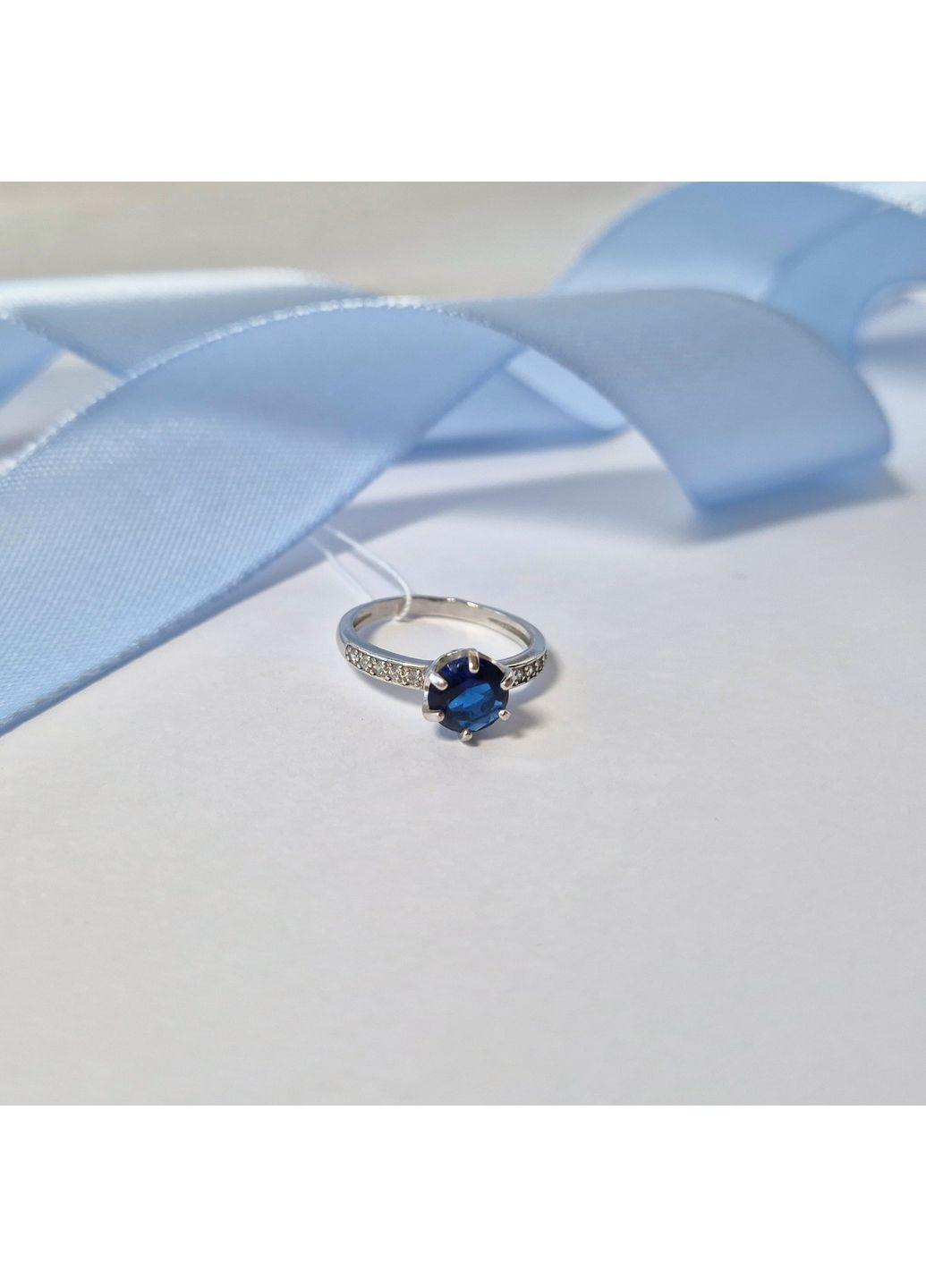 Серебряное кольцо с Синим Камнем размер серебро 925 пробы Родированное 81049с 1.98г No Brand (306741994)