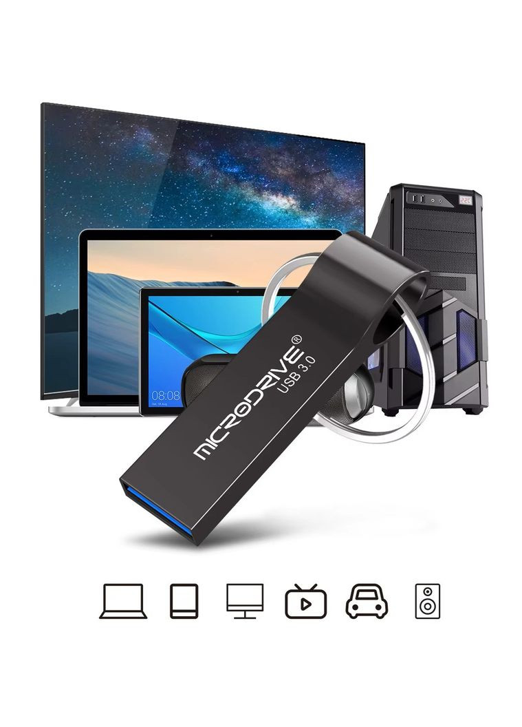 Металлическая флешка USB 3.0 на 256GB U2 Серебряный Microdrive (336381340)