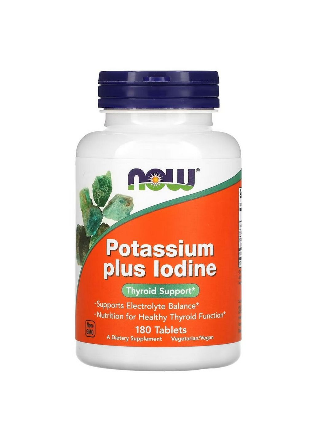 Вітаміни та мінерали Potassium plus Iodine, 180 таблеток Now (294927094)
