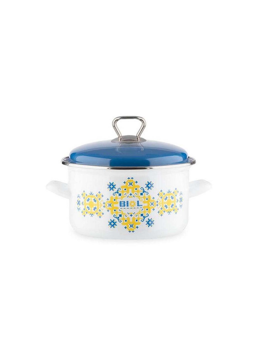 Кастрюля эмалированная 220мм x 4.6л вишиванка (CE22V1) Biol (316632741)