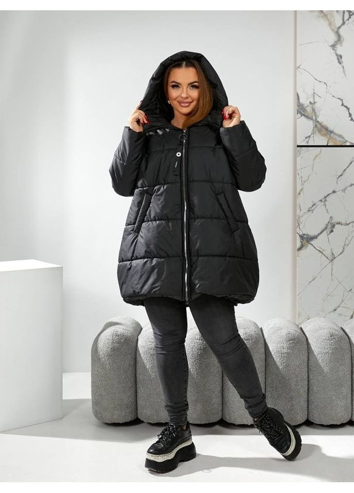 Черная демисезонная куртка еврозима ну-1425/1 ( ) No Brand