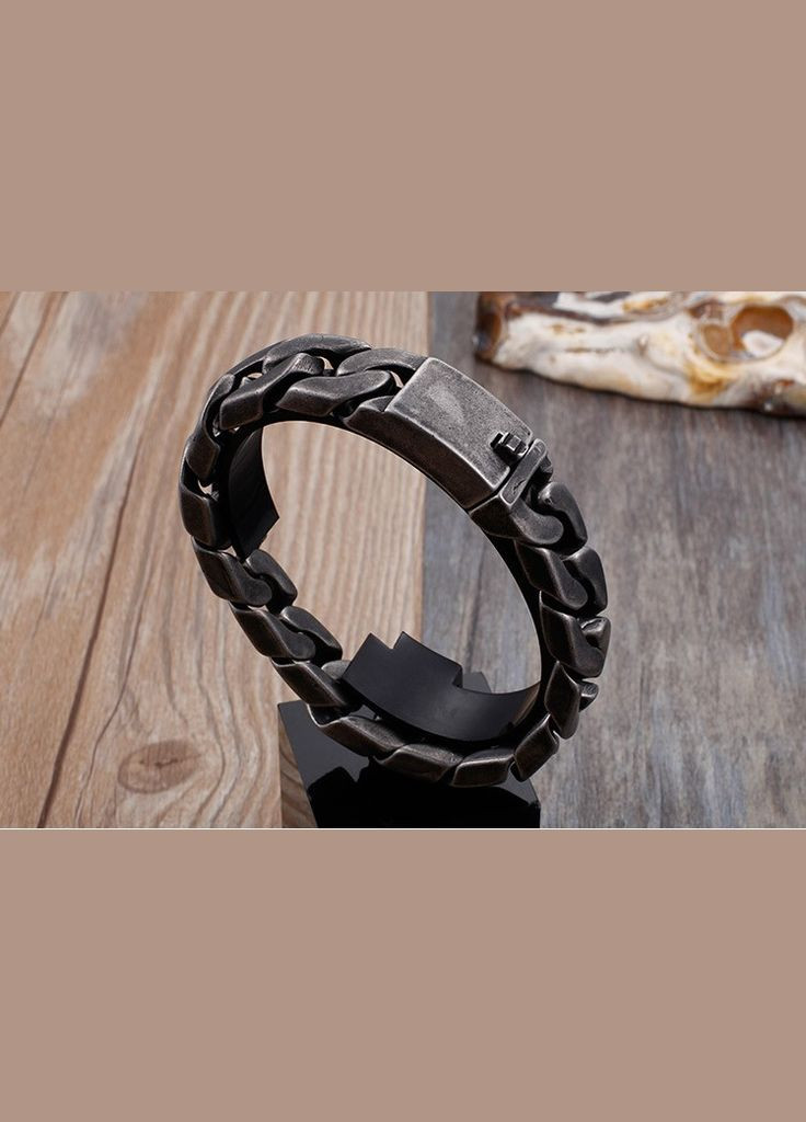 Браслет чоловічий сталевий на руку широкий чорний Avalon KB 76210 (331173210)