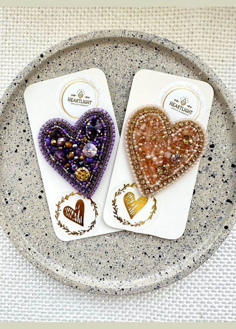 Брошь "СЕРДЦЕ ФИОЛЕТОВОЕ" HeartLight (338379240)