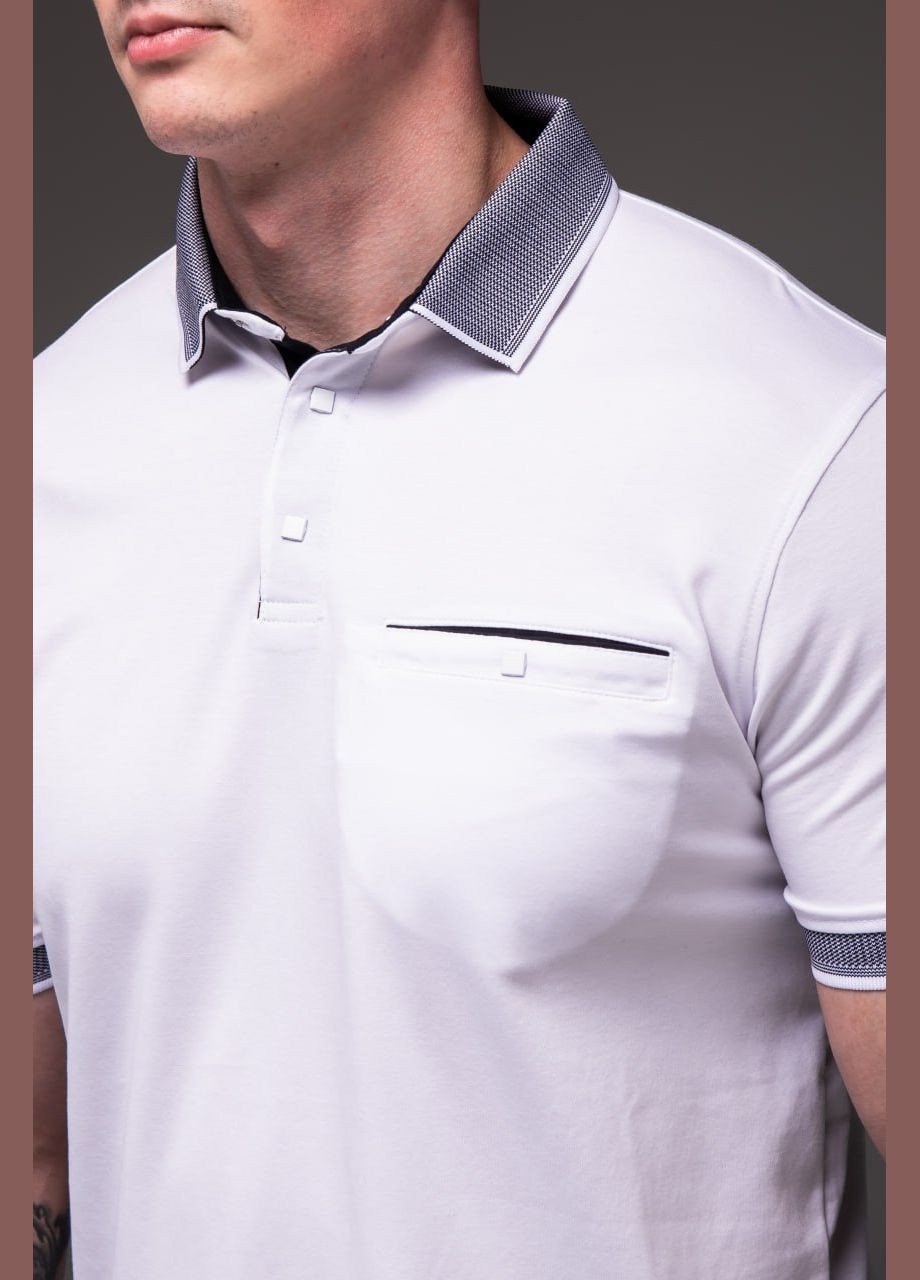 Белая футболка поло премиум материал хорошо тянется No Brand