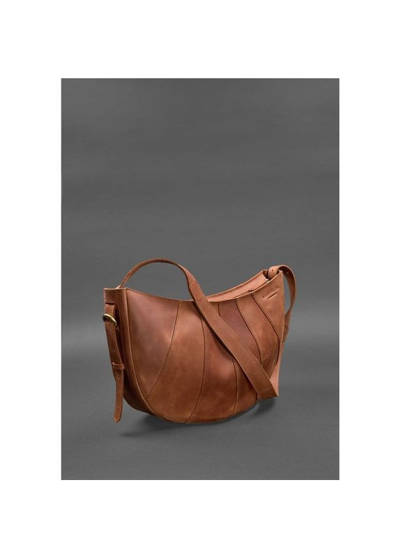 Жіноча шкіряна сумка через плече Круасан світло-коричнева BlankNote (302009110)