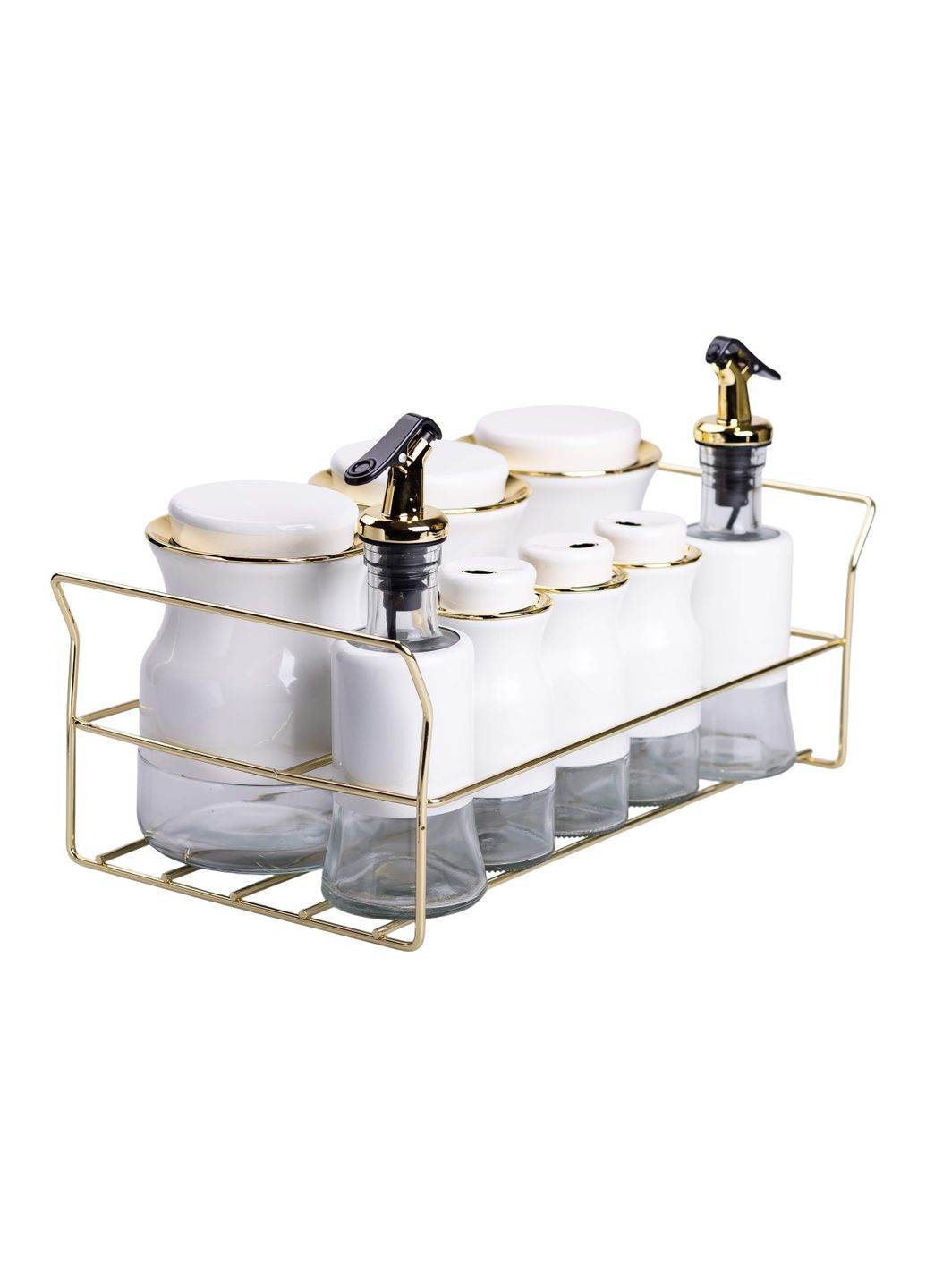 Набор для специй и редких текстур на золотистой металлической подставке. Yiwu (328440324)