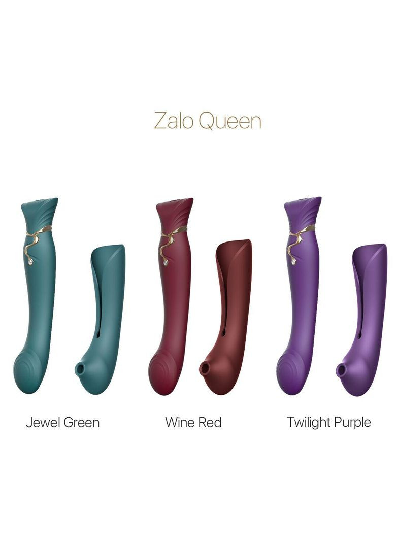 Смартвібратор 3в1 Zalo — Queen Set Wine Red, пульсівна перлина та вакуум, кристал Swarovski No Brand (366877794)