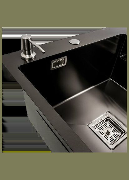 Кухонная мойка 78*50С L PVD черная Handmade (углубленная полка, 3.0/1.0 мм) Platinum (336937455)