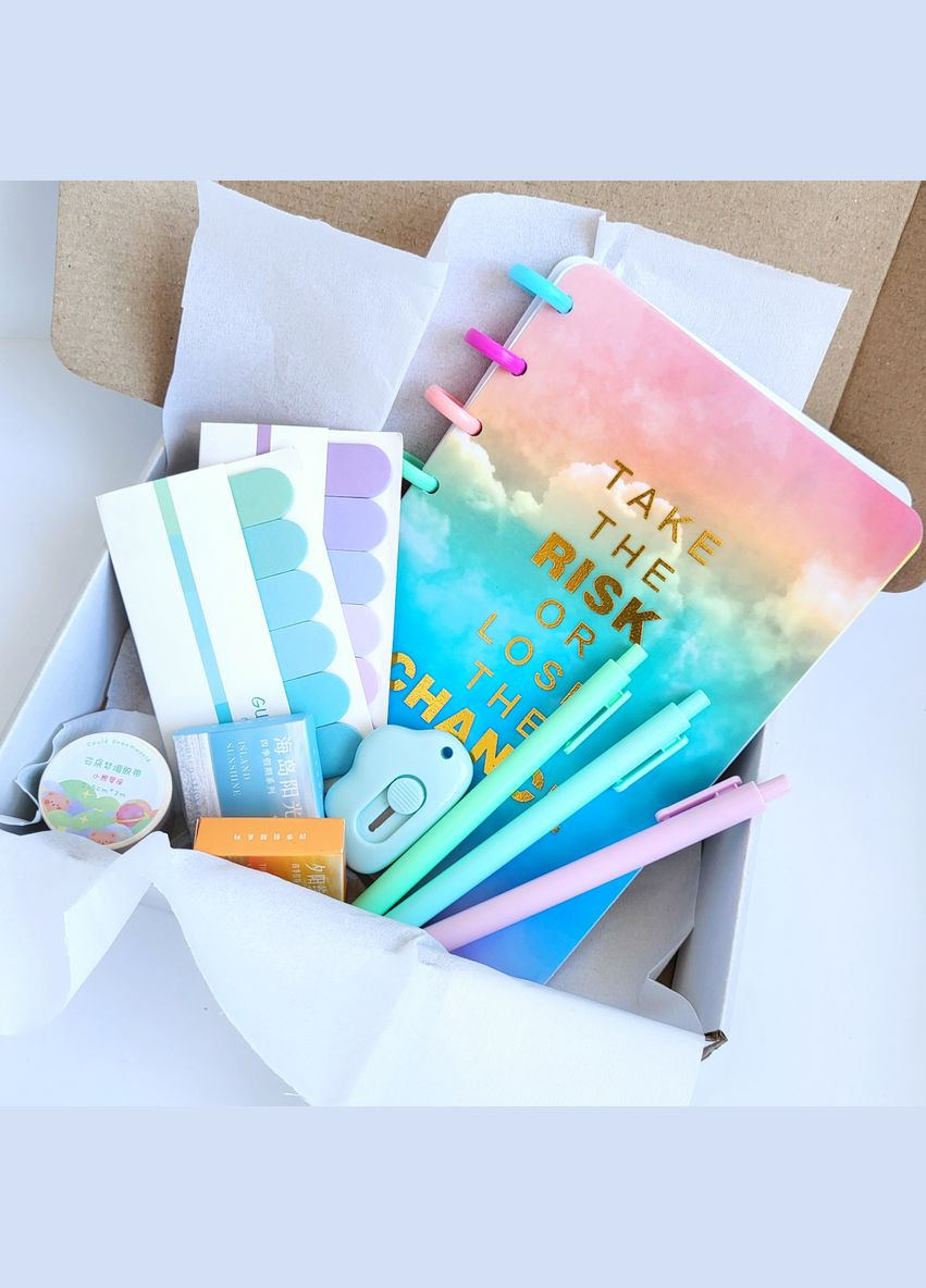 Подарочный набор канцелярии в корейском стиле Радуга 10 предметов No Brand (322872599)