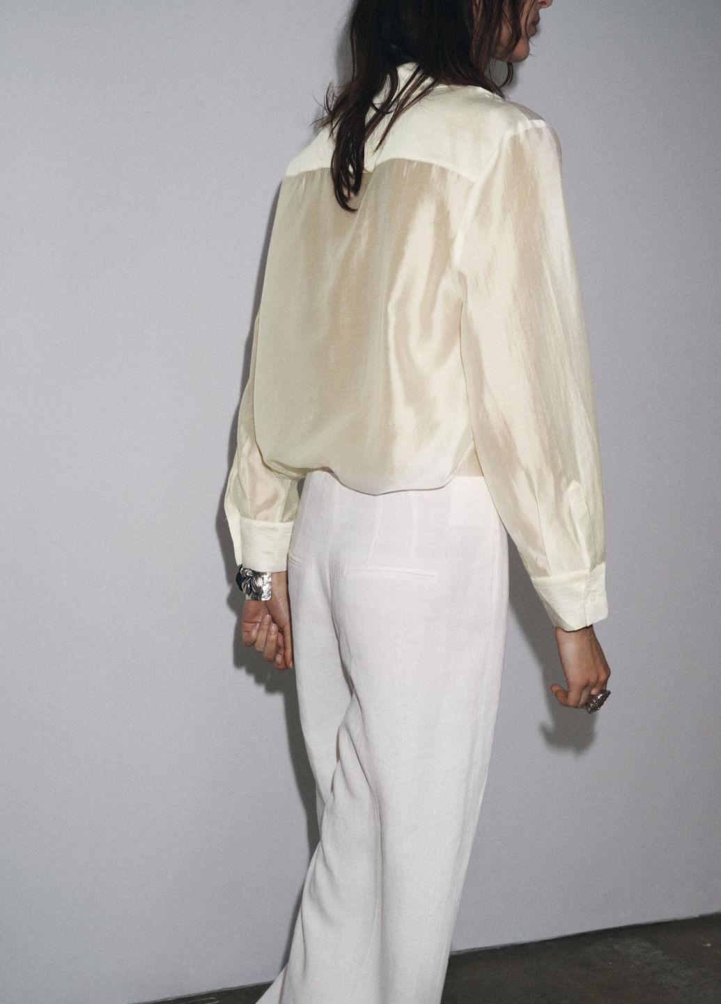 Светло-жёлтая рубашка collection с вышивкой в стиле loewe Zara