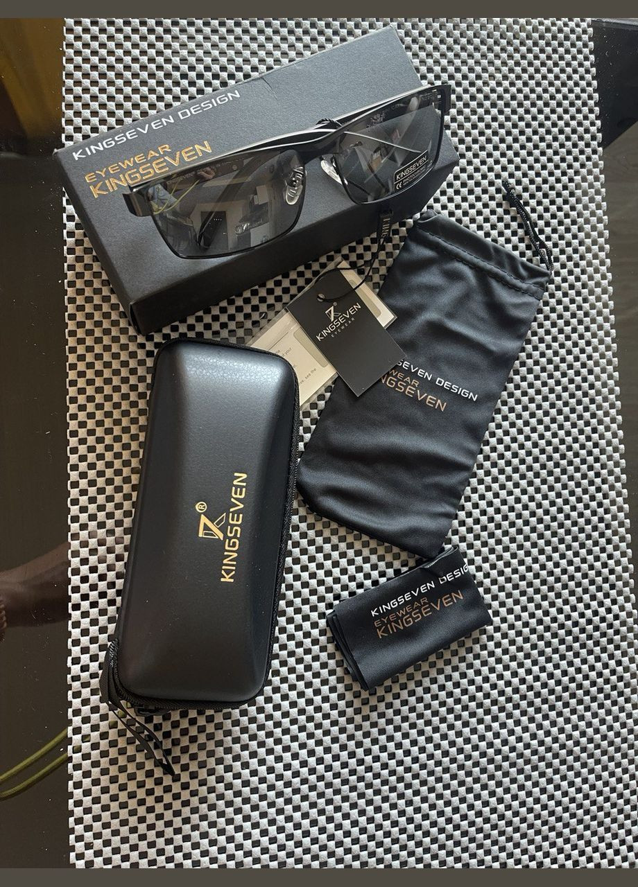Мужские поляризационные очки фотохромные с футляром и подарочной коробкой KINGSEVEN (315889536)