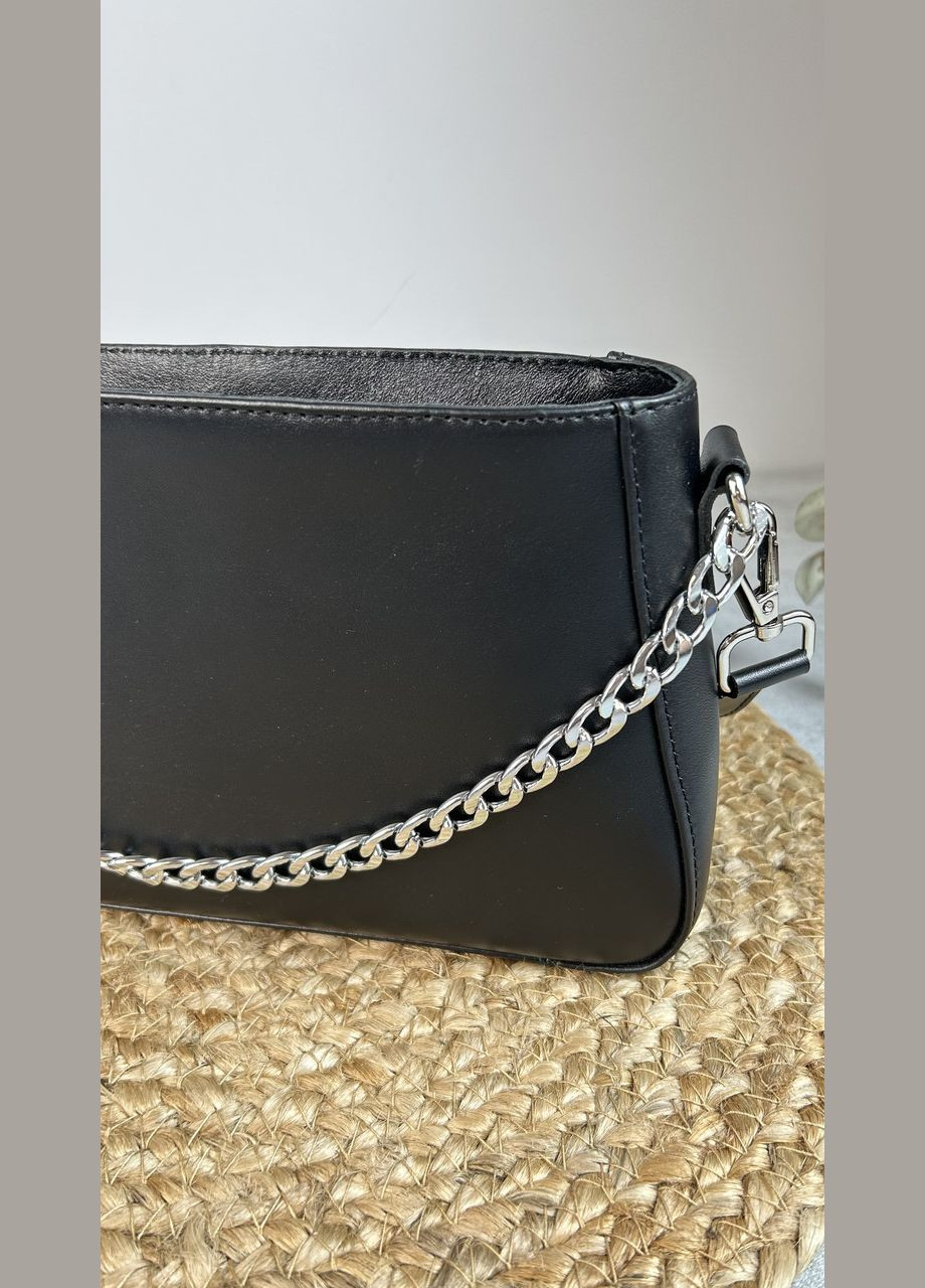 Жіноча шкіряна сумочка, Стильна сумка з натуральної шкіри, маленька чорна сумка на плечі No Brand (354721536)