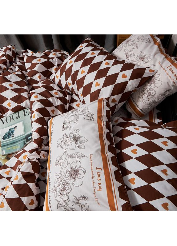 Комплект постільної білизни Бязь Gold Люкс King Size 220x240 наволочки 2х50х70 (MS-820009381) Moon&Star Heart Patch (356114513)