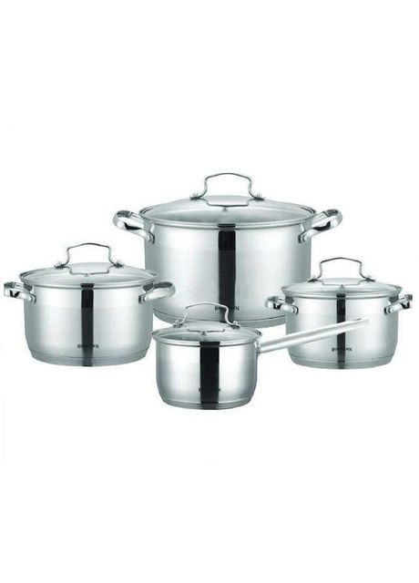 Набір кухонного посуду із нержавіючої сталі 8 предметів BH-1908 Bohmann (349222874)