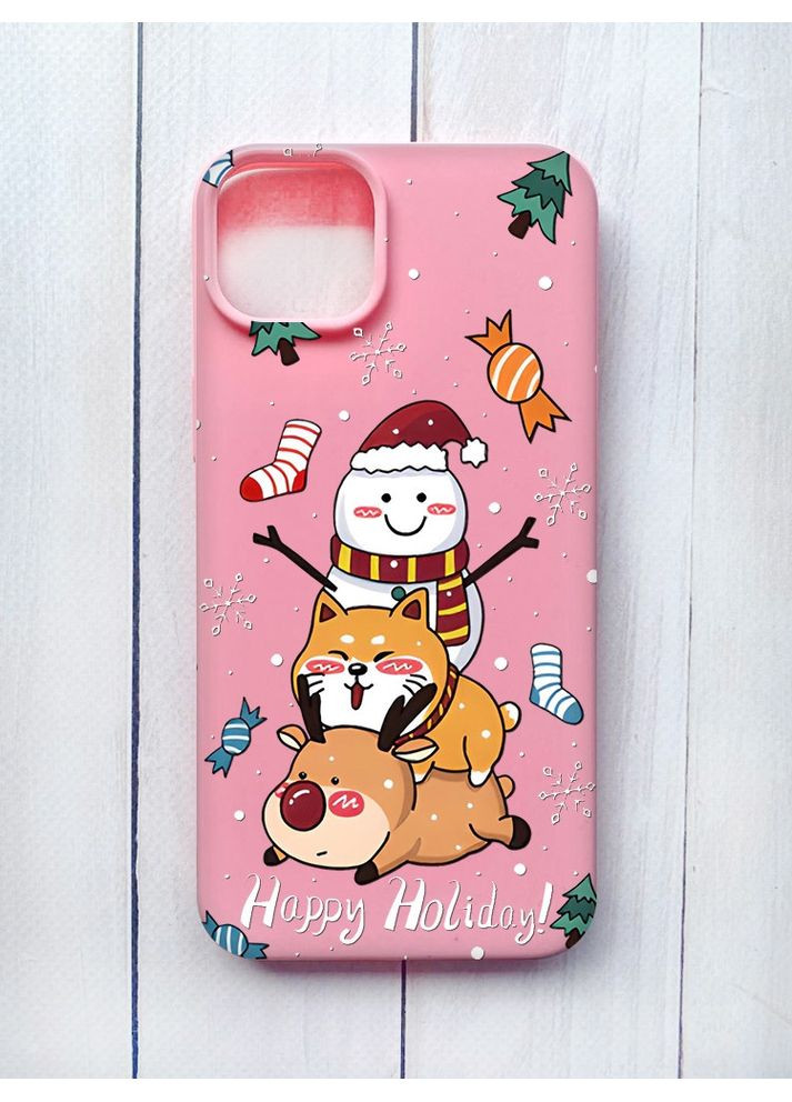 Матовый чехол на iPhone 15 Plus Розовый Зимние развлечения (принт 153) Creative (362965669)