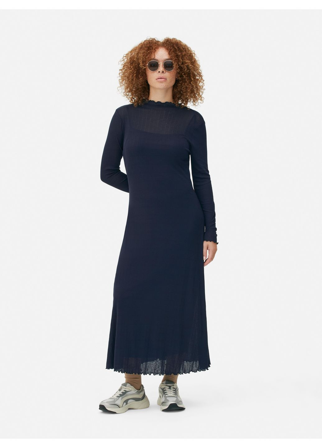 Темно-синее платье макси демисезон,темно-синий, Primark