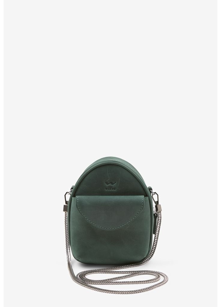 Шкіряна жіноча міні-сумка Kroha зелена vintage The Wings (348358856)