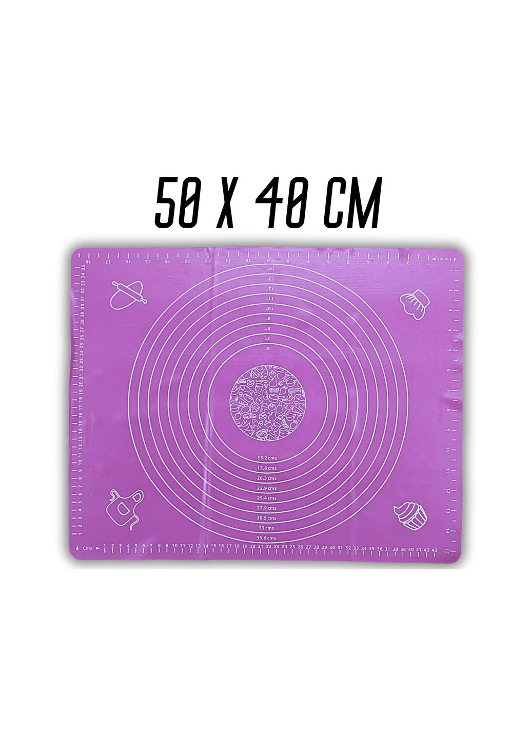 Коврик для теста силиконовый с разметкой Малиновый FROM FACTORY TST (339104857)