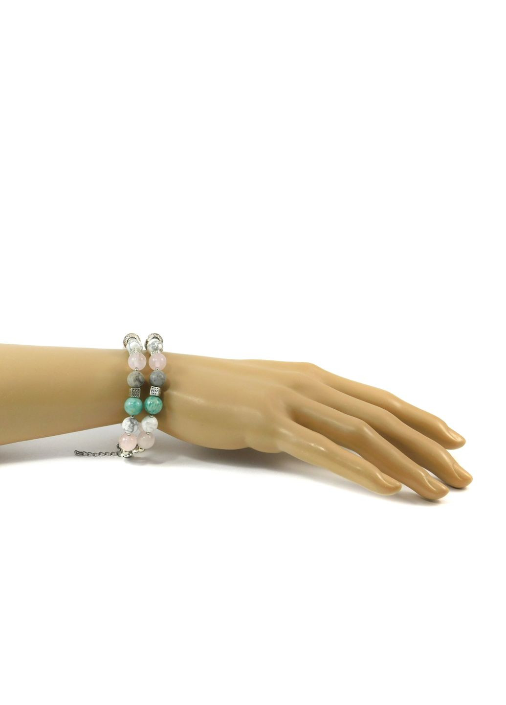 Браслет "Гуцульские мотивы", Амазонит, Кахолонг, Яшма, Розовый кварц 15 Fursa fashion (322313755)