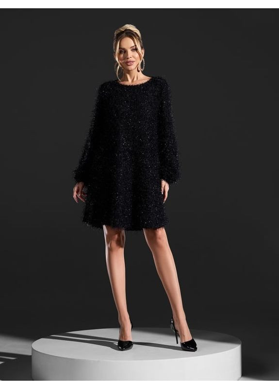 Чорна сукня 15412 чорна ISSA PLUS однотонна