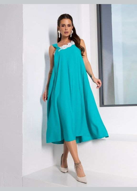 Бирюзовое платье 14666 бирюзовое ISSA PLUS однотонное