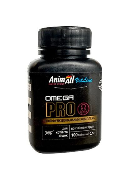 Вітамінна добавка VetLine Оmega Cat PRO для котів та кішок 0.5 г х 100 т. (4820150205553) AnimAll (279563400)
