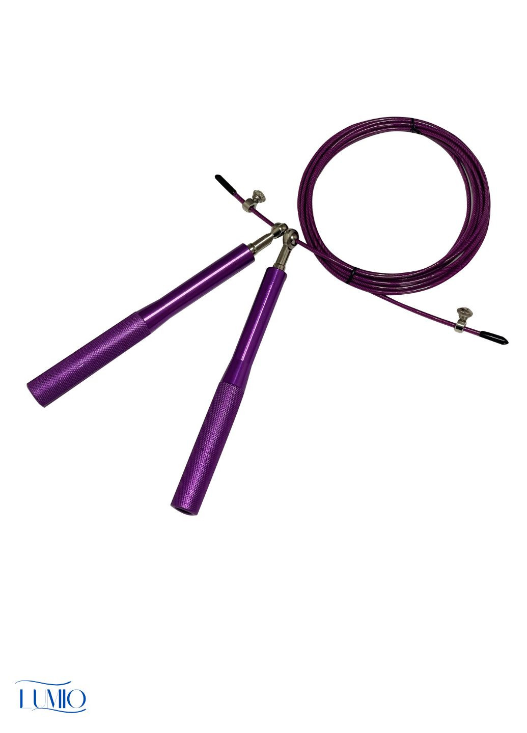 Швидкісна скакалка кроссфіт із підшипниками та сталевим тросом фіолетова No Brand (342740859)