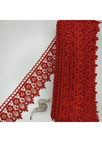 (1 метр) Мереживо макраме Sindtex 6,5 см колір - червоний (05М-XR13023-7) Plus-plus (352745649)