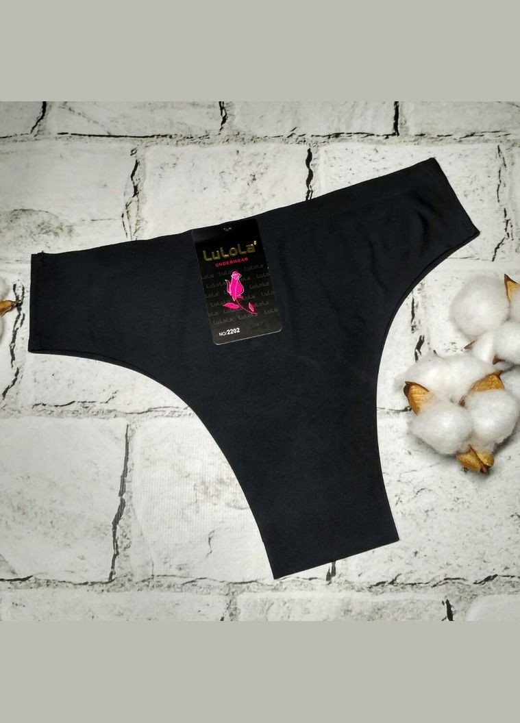 Трусики жіночі безшовні мікрофібра танга Чорні LuLoLa (328925511)