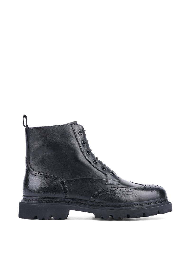 Черные осенние мужские ботинки cf0832-31t16 черная кожа Miguel Miratez