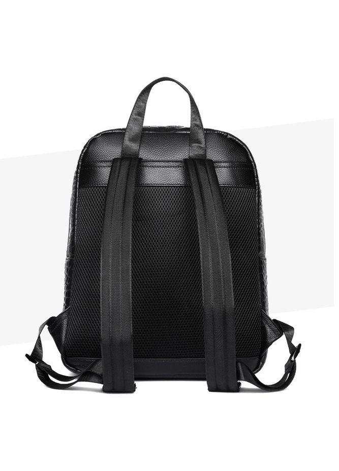 Мужской городской рюкзак из натуральной кожи Черный No Brand (302391048)