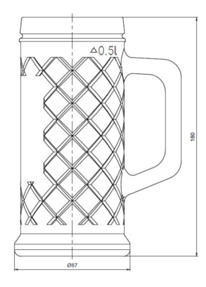 Келих для пива RHOMBUS 500 мл 40812 Uniglass (309204543)