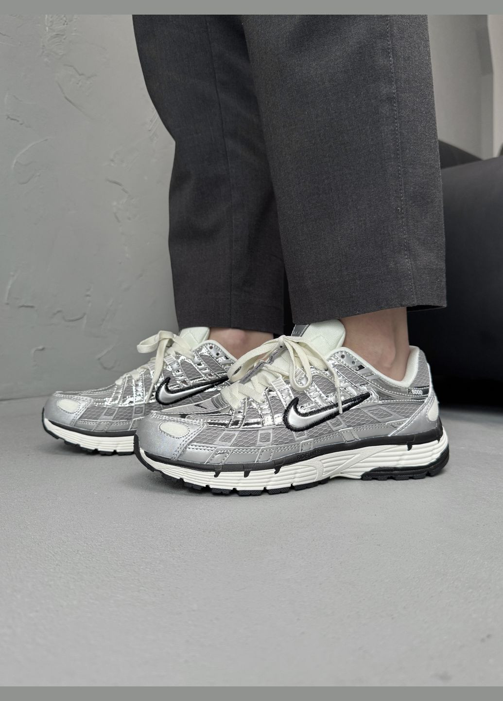 Кросівки жіночі і чоловічі Nike P6000 White Silver Black | Найк Р6000 срібні No Brand срібні демісезони (338793282)
