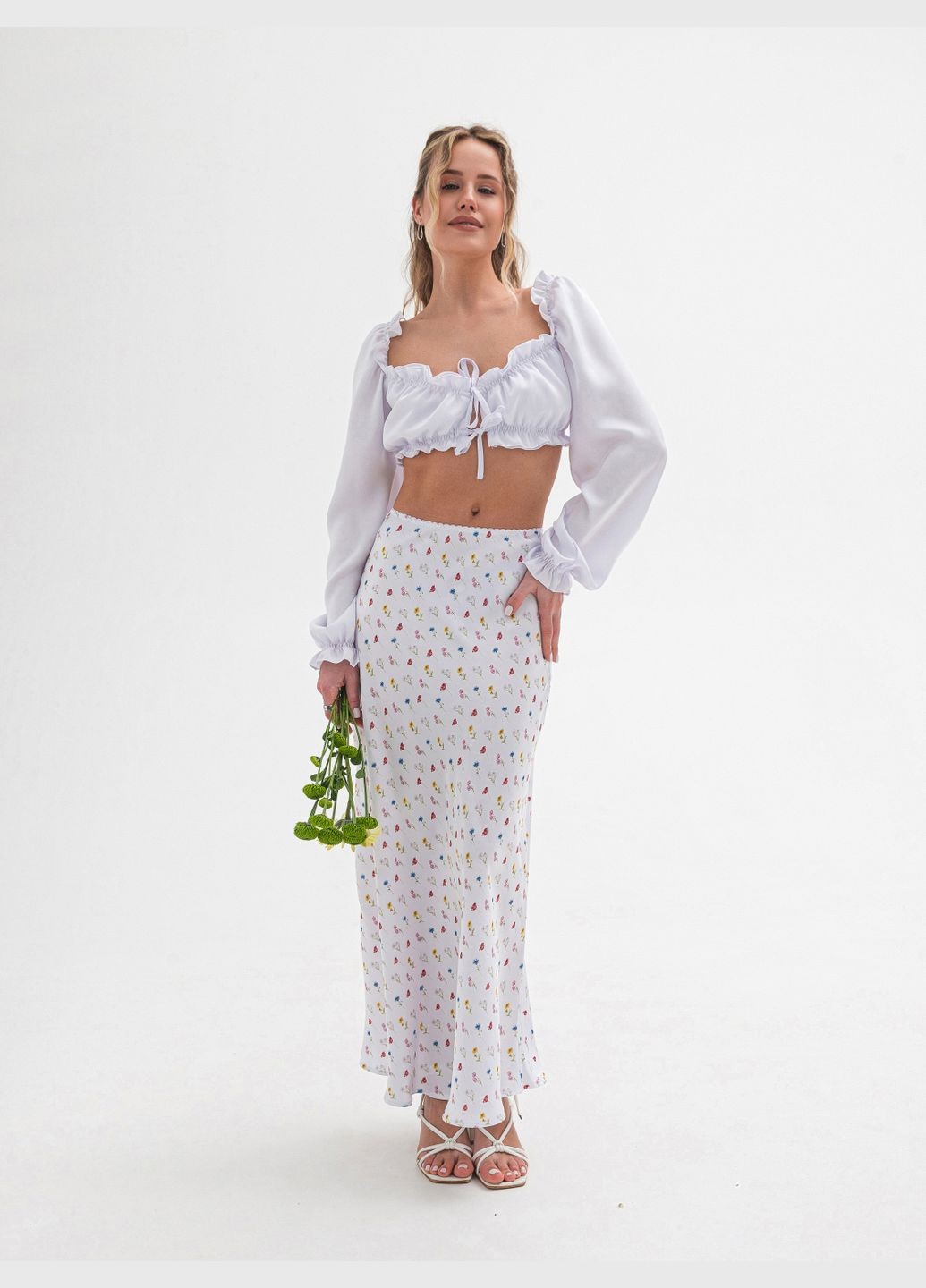 Белая однотонная юбка Romashka