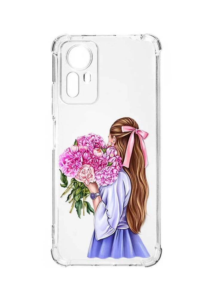 Чохол з потовщеними кутами на Xiaomi Redmi Note 12S:: Дівчина з півоніями (принт 11) Creative (360693973)