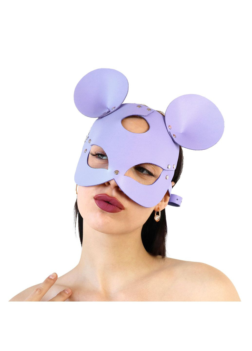 Шкіряна маска зайчика Mouse Mask, колір Лавандовий Art of Sex (289874605)