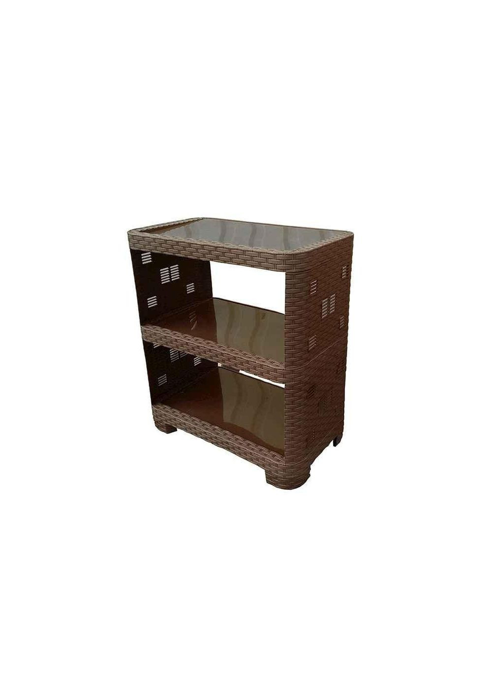 Етажерка Ротанг 3-секційна 52х30х58 коричнева ТМ ПОЛІМЕРАГРО ХАРКІВ (315138907)