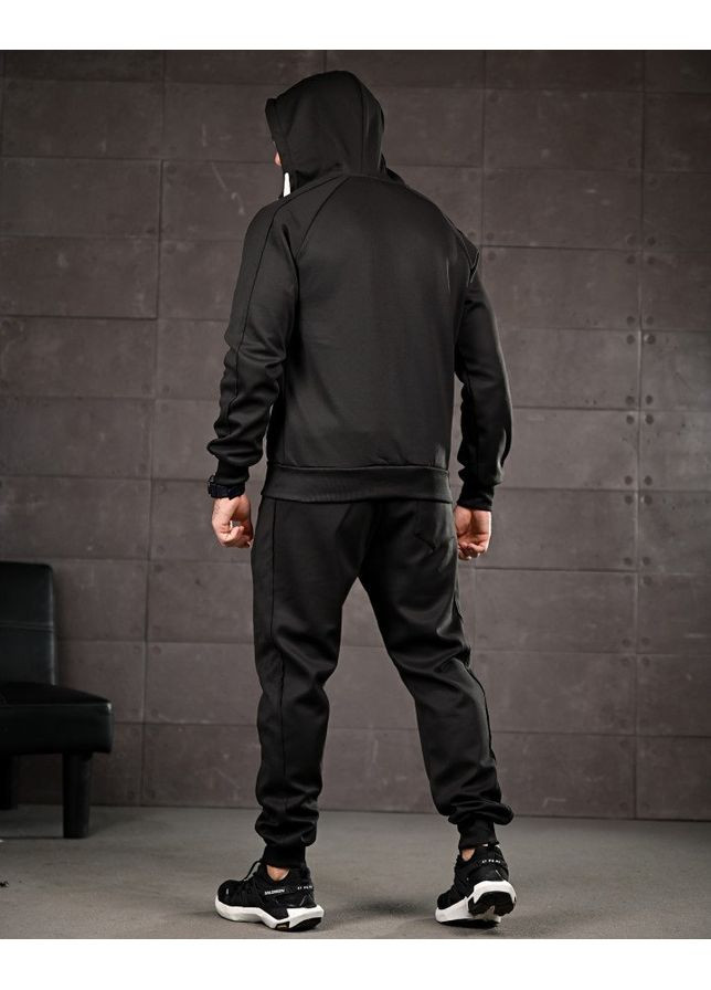 Мужской зимний спортивный костюм на флисе черный No Brand (361444807)